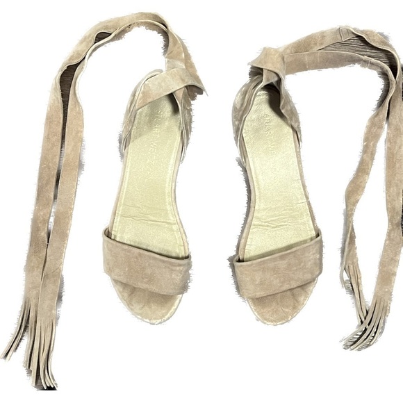 stuart weitzman corbata wrap around ankle nude sandals 7 - Picture 3 of 7